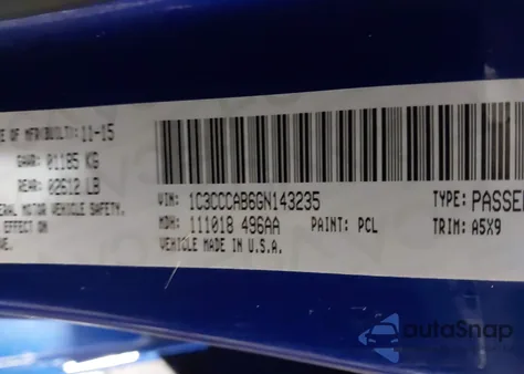 2016 Chrysler 200 Limited z USA, uszkodzony, nr VIN 1C3CCCAB6GN143235